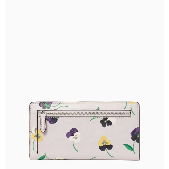 ♠️kate spade Dana Large Slim Bifold Wallet Floral Pansy - Picture 5 of 16